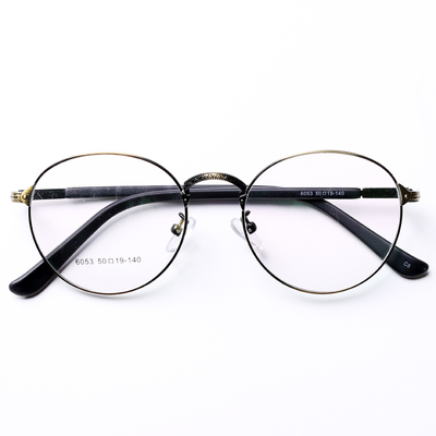 复古圆框眼镜框男 文艺女士近视眼镜大脸圆形金属眼镜架轻 可配镜