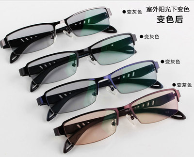 半框金属光学眼镜 全天候防紫外线与智能变色设计